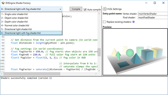 Real-time HLSL shader editor in Ab3d.DXEngine