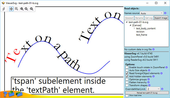 textPath svg element shown in ViewerSvg