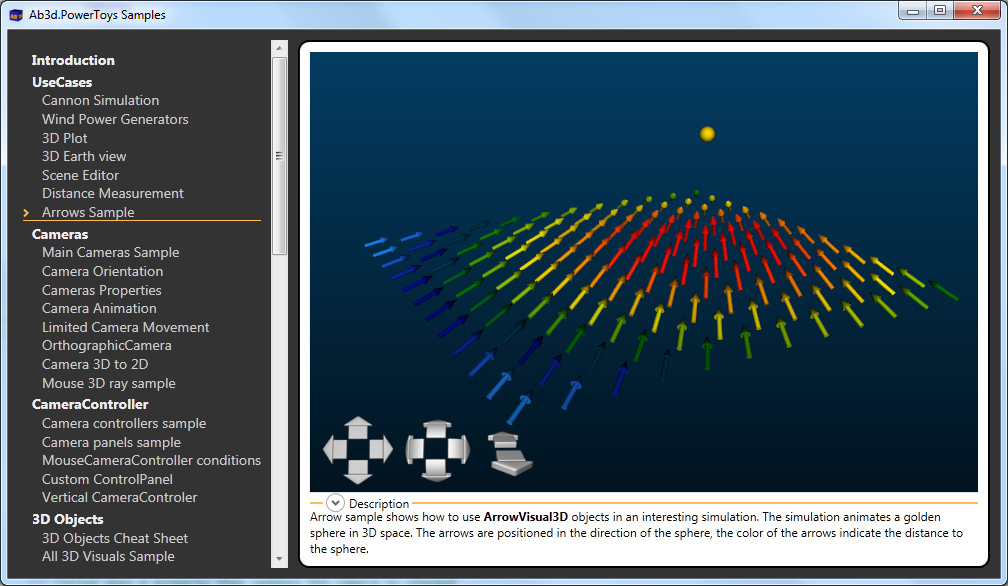 3D graphics in WPF application - Ab3d.PowerToys samples