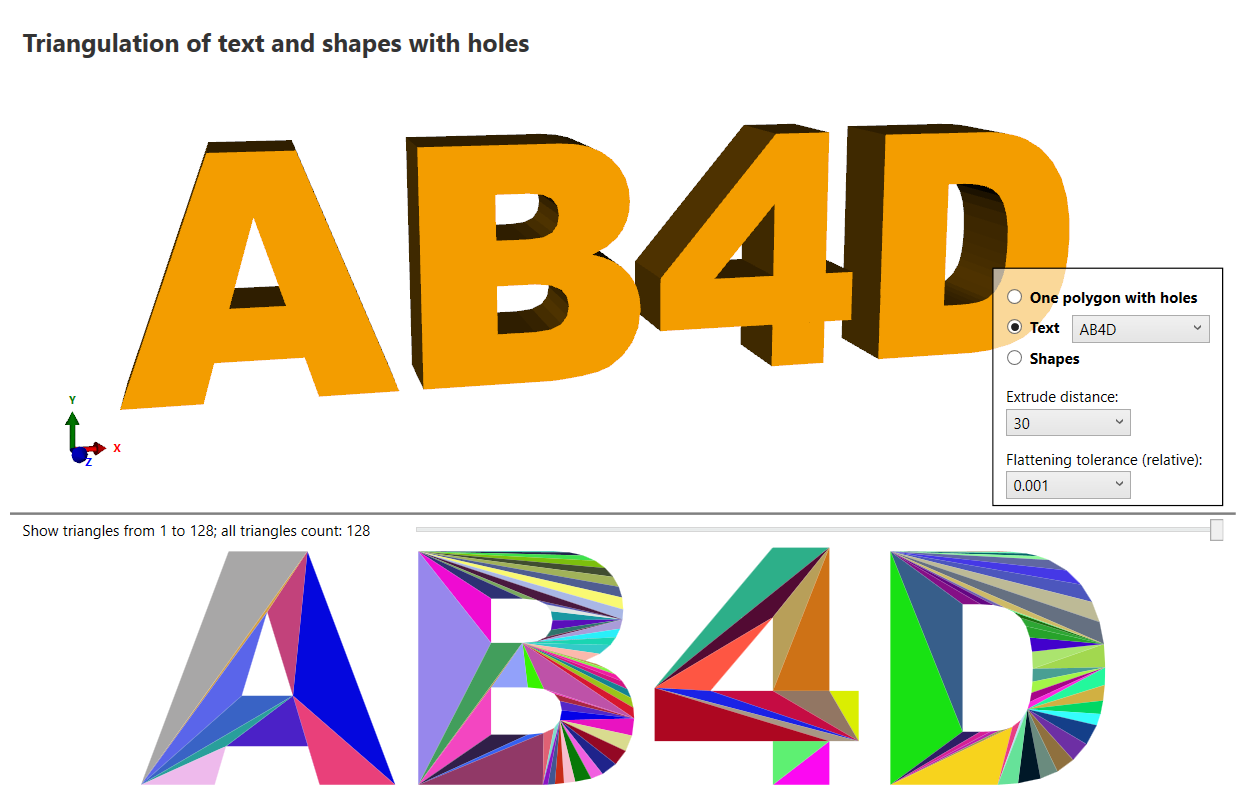 Triangulated 3D text