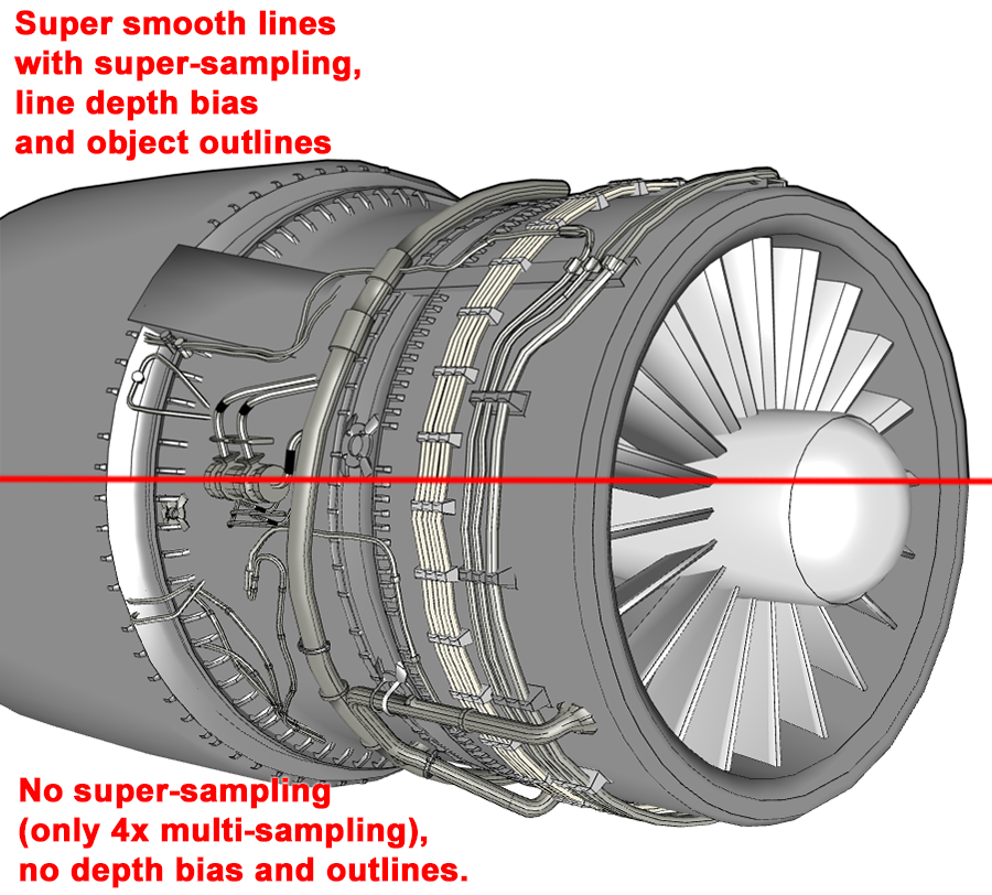 Super-smooth 3D lines with using super-sampling in new Ab3d.DXEngine