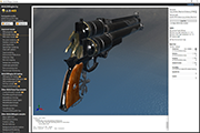 Pistol model rendered with Physically Based Rendering (PBR).