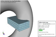 Collision detection (showing that a box model intersects a torus model).