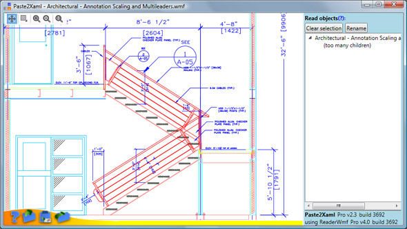 Drawing created in AutoCad and exported as metafile