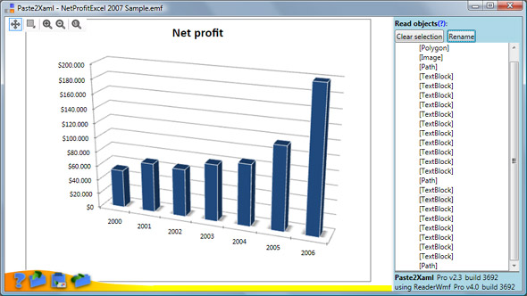 Paste2Xaml with graph pasted from MS Excel