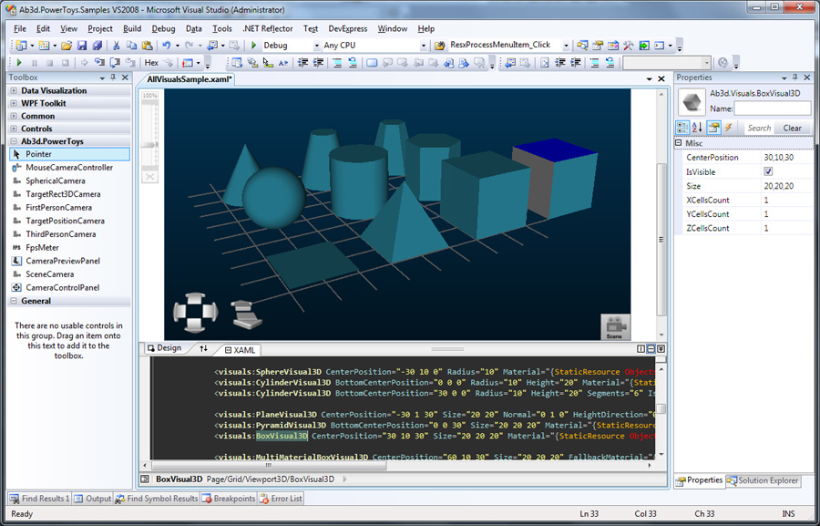 Ab3d.PowerToys - All 3D models in Visual Studio Designer