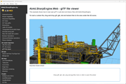 Electron app with Ab4d.SharpEngine.WebGL showing a complex oil rig 3D model (4 million positions, 2 million triangles)