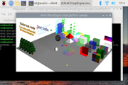 Ab4d.SharpEngine in a generic SDL / Glfw application on Rasberry PI 4 (Multi-SceneNodes sample)