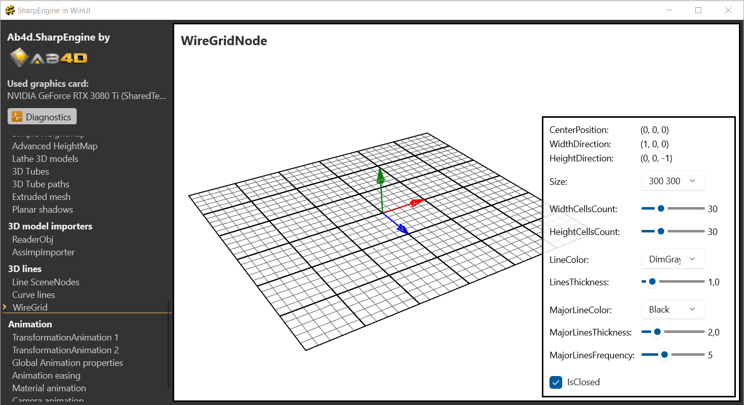 Ab4d.SharpEngine Vulkan samples in WinUI 3.0 application