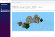 Imported obj file with materials by Ab4d.SharpEngine.Web running in browser
