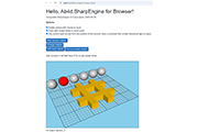 Pre-alpha version of Ab4d.SharpEngine running in Blazor WebAssembly