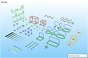 Sample showing different 3D lines