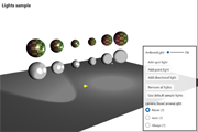 Sample showing different light types