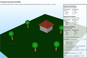 PointerCameraController is used to control the camera with the pointer or mouse