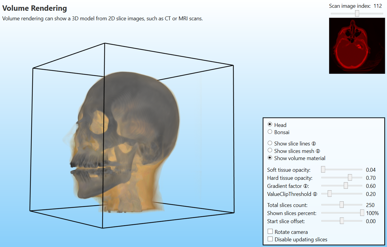Volume rendering of 3D head model from MRI slices