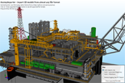 Oil rig model from fbx file with 4 million positions and 2 million triangles