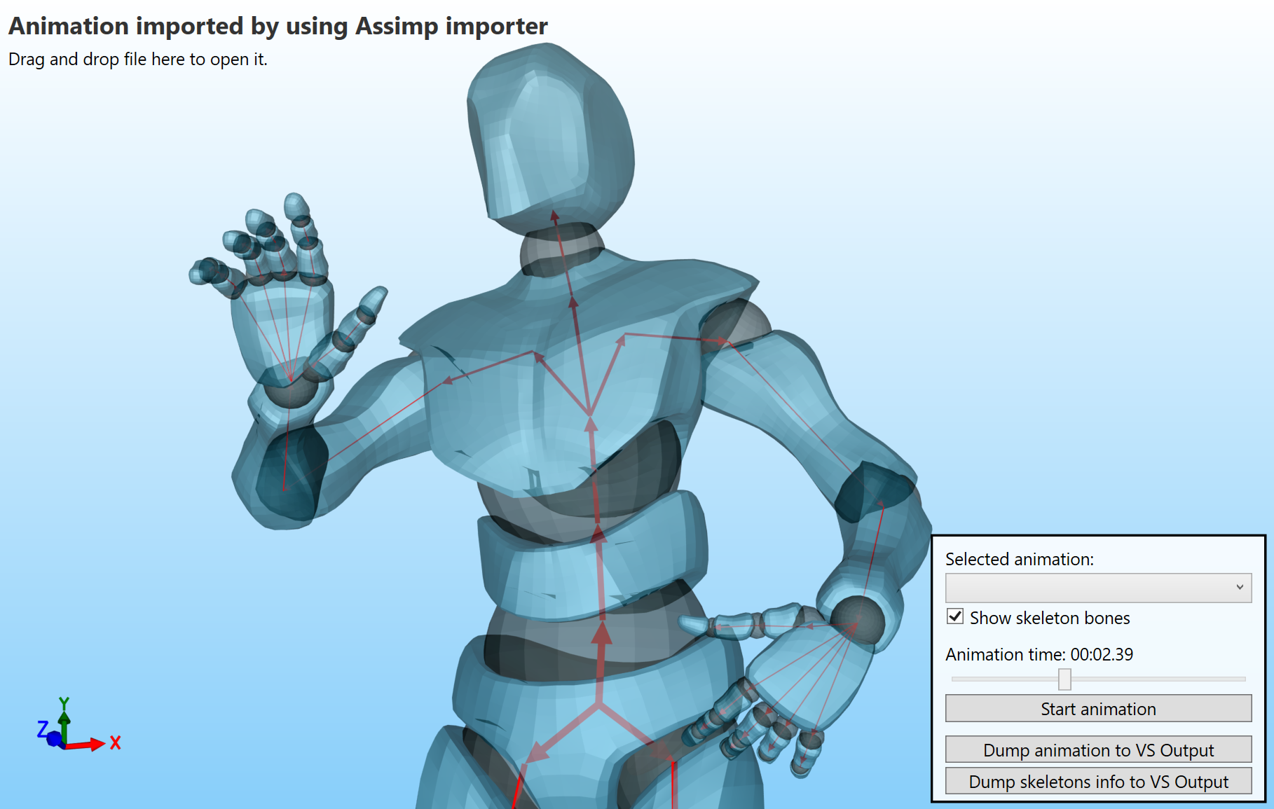 Skeletal animation in Ab4d.SharpEngine