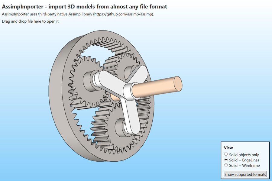 3D model from fbx file with shown edge lines