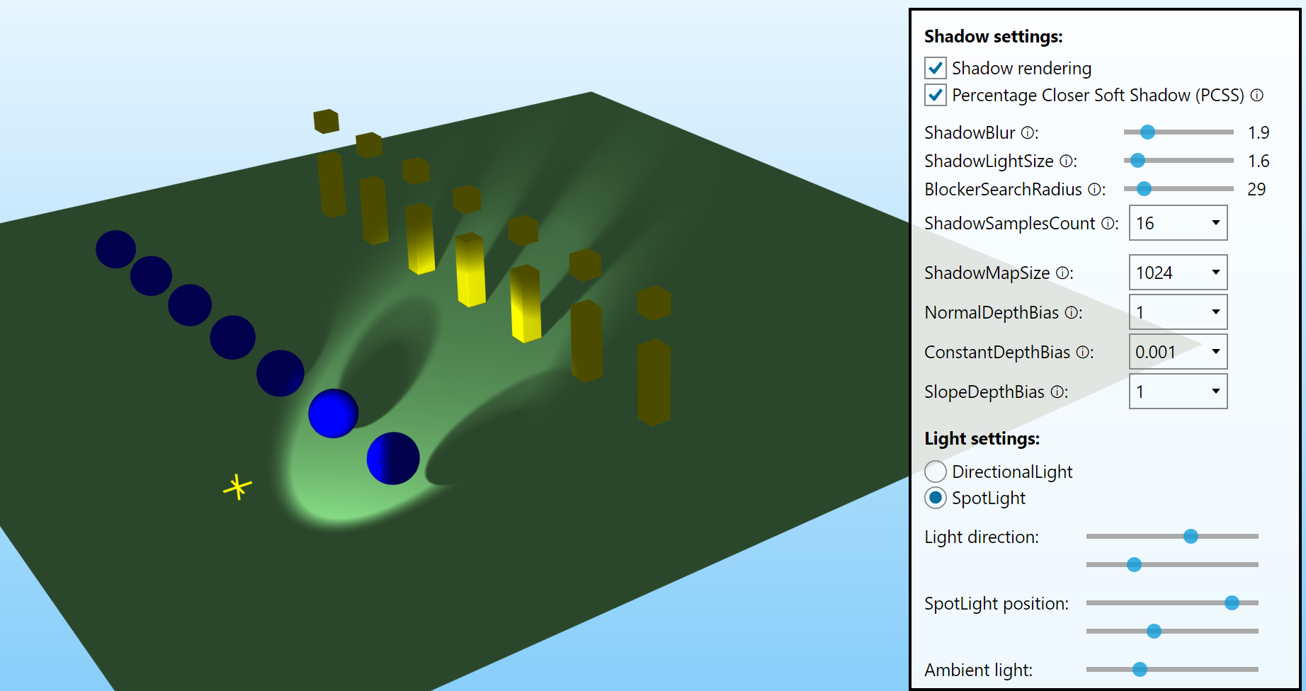 Ab4d.SharpEngine with spot light PCSS