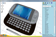 Viewer3ds application after a 3D phone model was read.