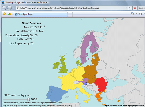 Silverlight EU Countries application