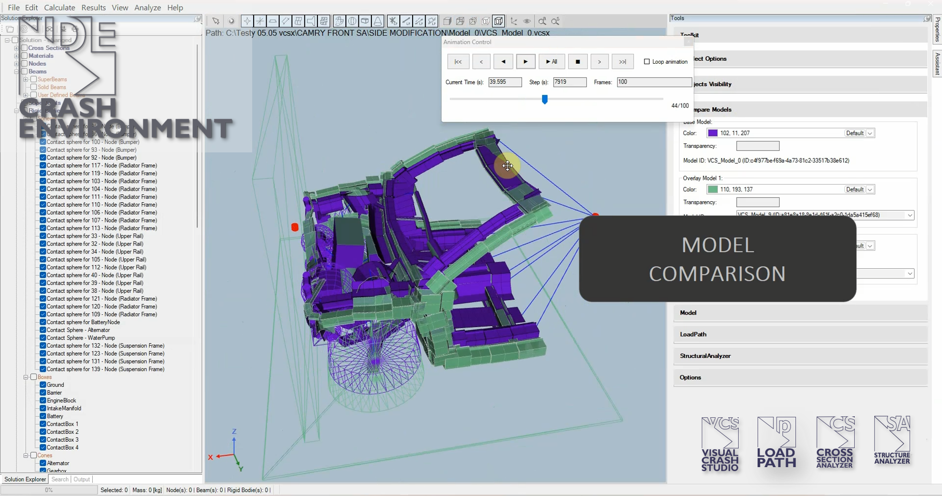 Visual Crash Studio X screenshot with Ab3d.PowerToys and Ab3d.DXEngine